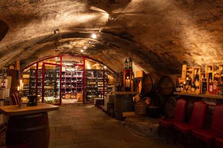 Chateau des comtes de Challes · cave à vin · Hôtel Challes-les-Eaux